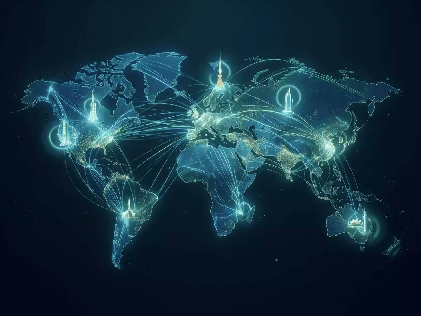 Mapa mundial con conexiones digitales representando el mercado global de apuestas deportivas
