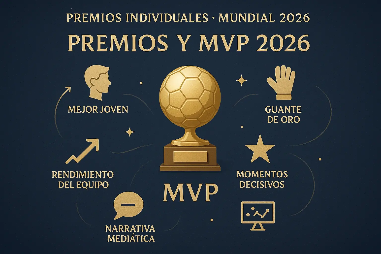 Premios individuales del Mundial 2026 incluyendo MVP Balón de Oro mejor portero y jugador joven