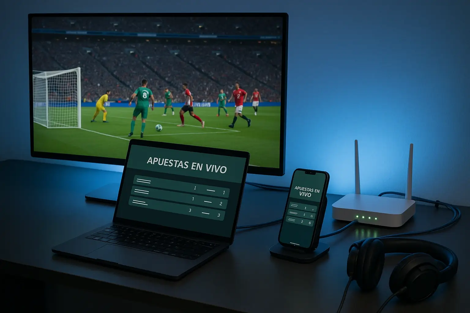 Setup técnico óptimo para live betting: dispositivos, conexión, streaming y organización de pantallas